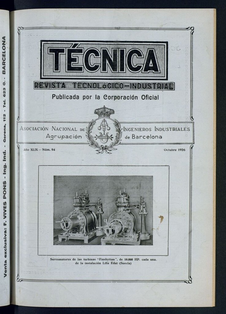 Miniatura de Revista Tecnológico Industrial de octubre de 1926