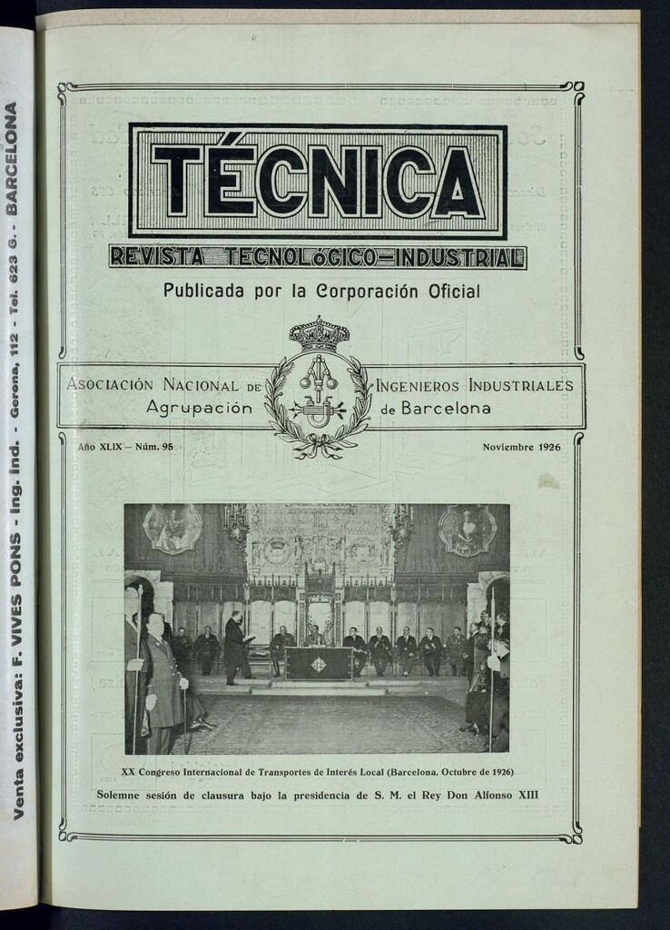 Miniatura de Revista Tecnológico Industrial de noviembre de 1926