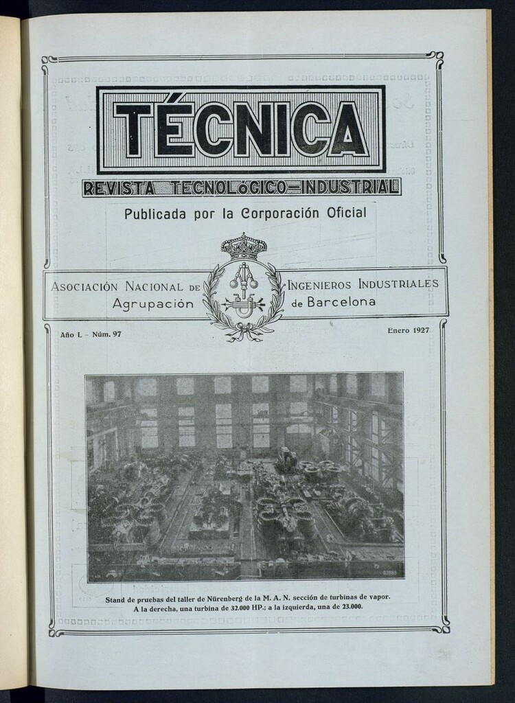 Miniatura de Revista Tecnológico Industrial de enero de 1927