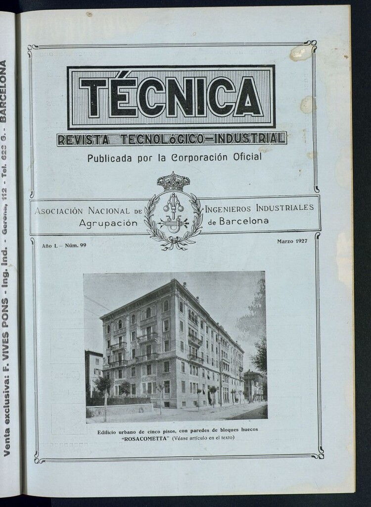 Miniatura de Revista Tecnológico Industrial de marzo de 1927
