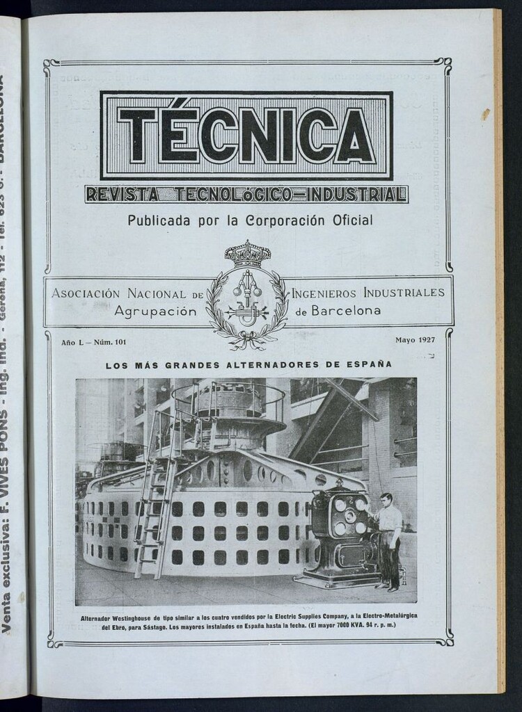 Miniatura de Revista Tecnológico Industrial de mayo de 1927