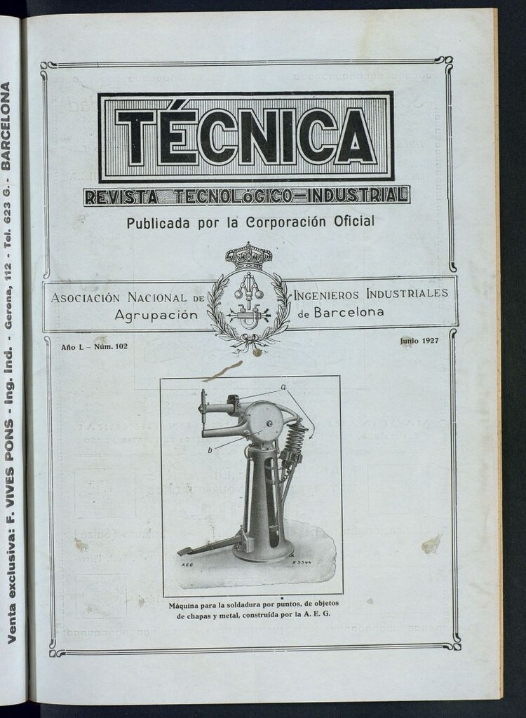 Miniatura de Revista Tecnológico Industrial de junio de 1927