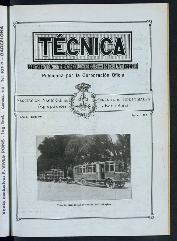 Miniatura de Revista Tecnológico Industrial de agosto de 1927
