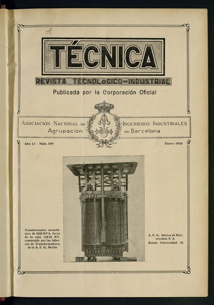 Miniatura de Revista Tecnológico Industrial de enero de 1928