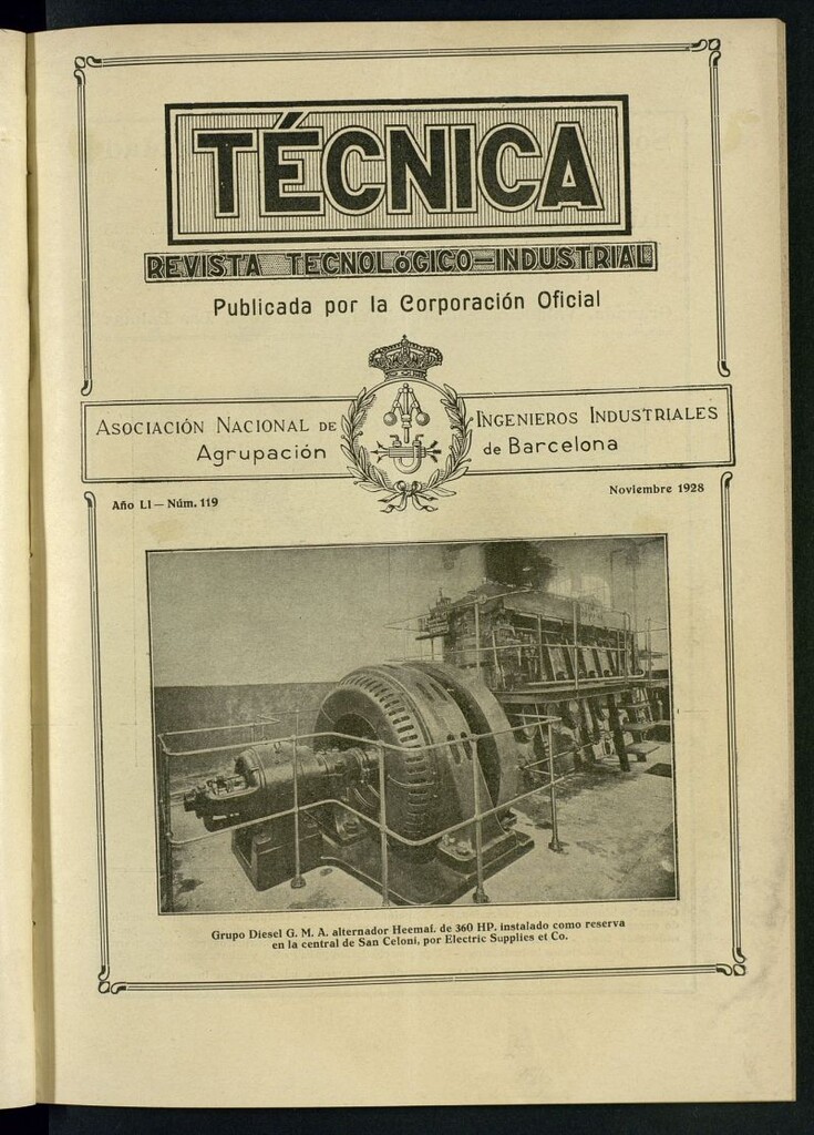 Miniatura de Revista Tecnológico Industrial de noviembre de 1928