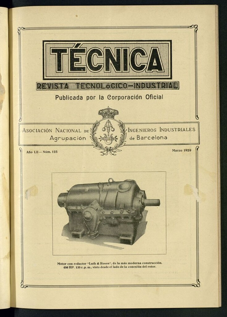 Miniatura de Revista Tecnológico Industrial de marzo de 1929