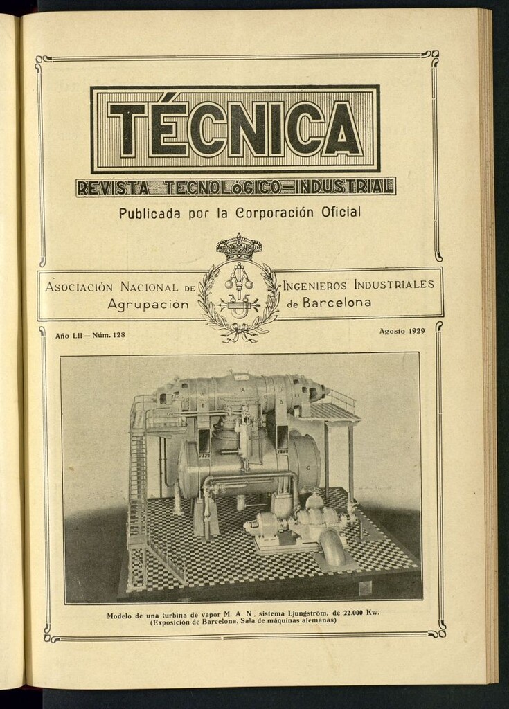 Miniatura de Revista Tecnológico Industrial de agosto de 1929