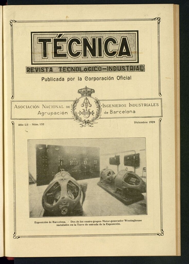 Miniatura de Revista Tecnológico Industrial de diciembre de 1929