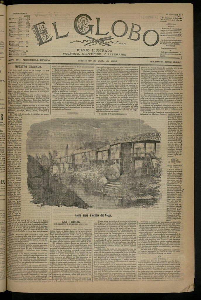 Miniatura de El Globo : diario ilustrado del 27 de julio de 1886, nº 3923
