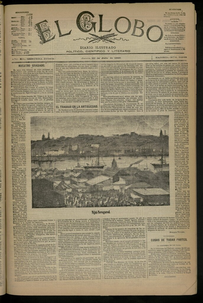 Miniatura de El Globo : diario ilustrado del 29 de julio de 1886, nº 3925