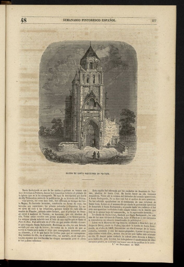 Miniatura de Semanario Pintoresco Español del 1 de diciembre de 1850, nº 48