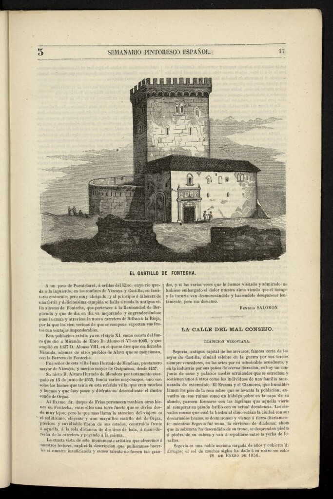 Miniatura de Semanario Pintoresco Español del 20 de enero de 1856, nº 3