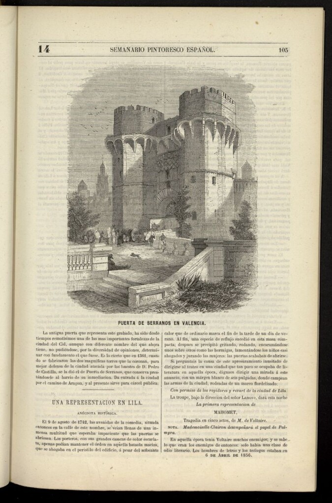 Miniatura de Semanario Pintoresco Español del 6 de abril de 1856, nº 14