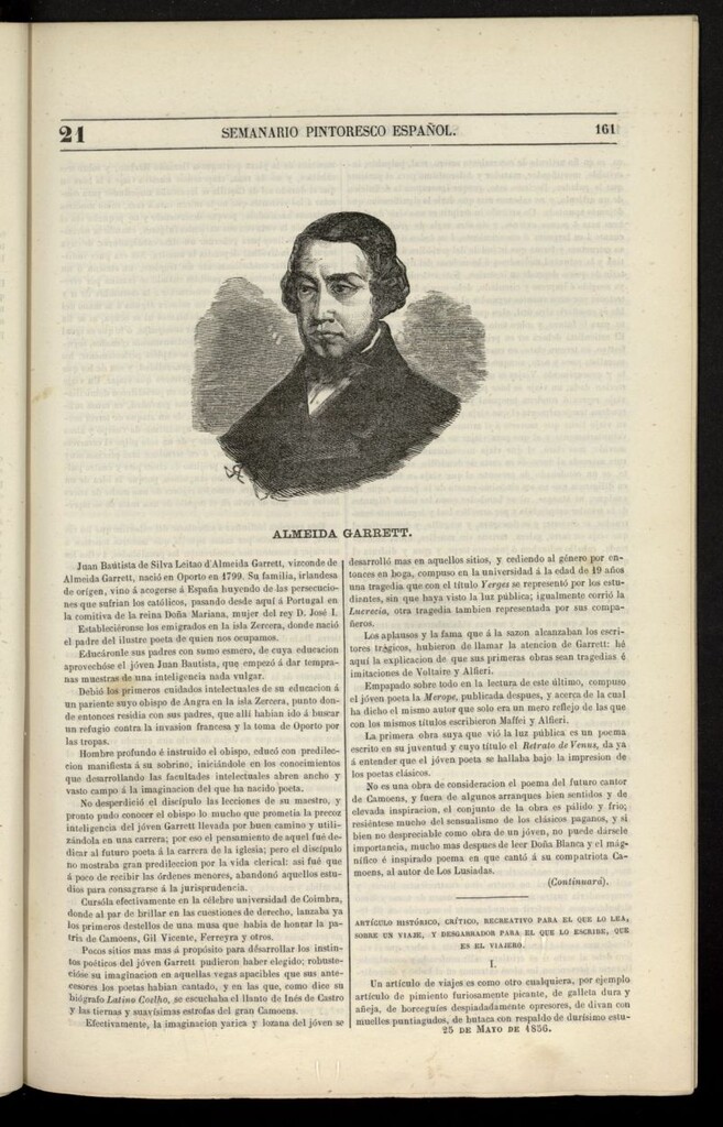 Miniatura de Semanario Pintoresco Español del 25 de mayo de 1856, nº 21