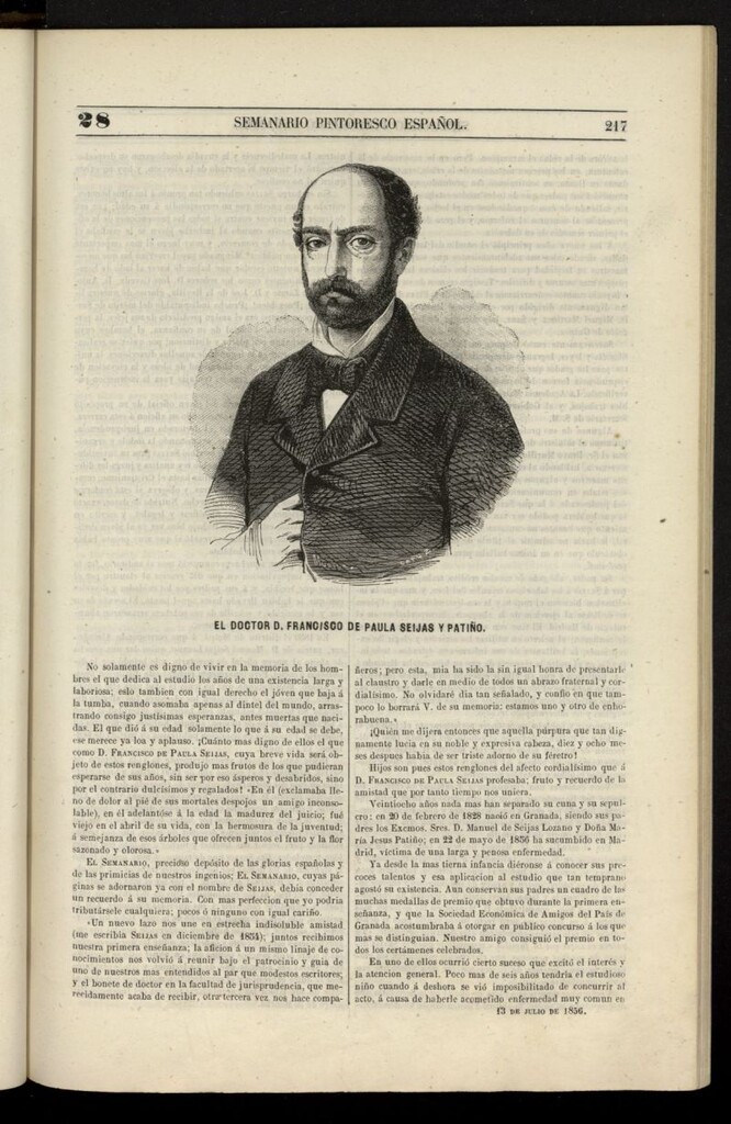Miniatura de Semanario Pintoresco Español del 13 de julio de 1856, nº 28