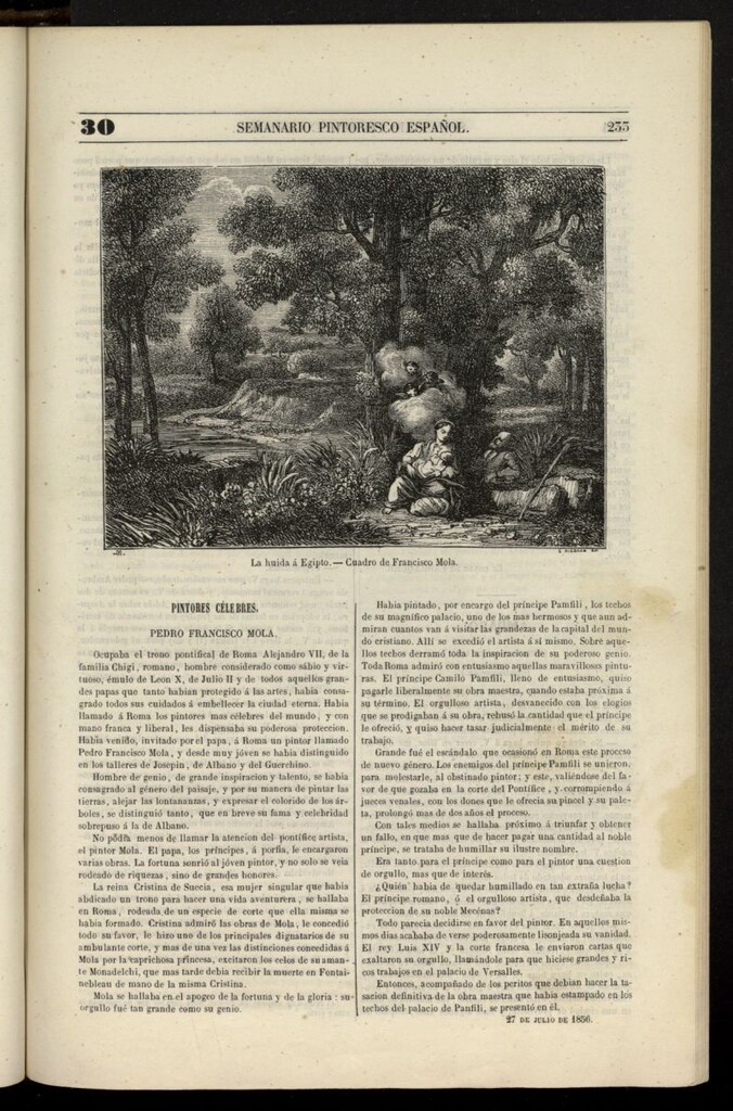Miniatura de Semanario Pintoresco Español del 27 de julio de 1856, nº 30