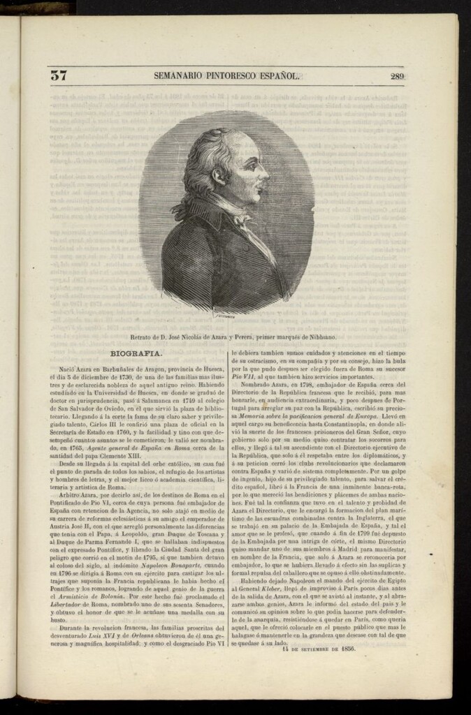 Miniatura de Semanario Pintoresco Español del 14 de septiembre de 1856, nº 37