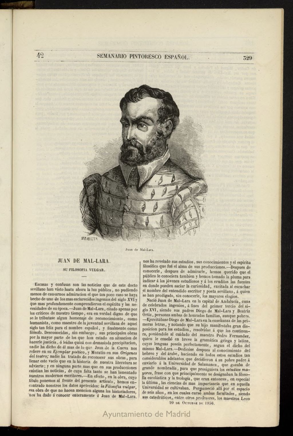 Miniatura de Semanario Pintoresco Español del 20 de octubre de 1856, nº 42