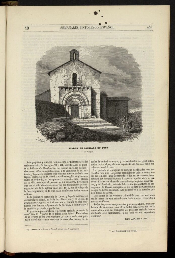 Miniatura de Semanario Pintoresco Español del 7 de diciembre de 1856, nº49