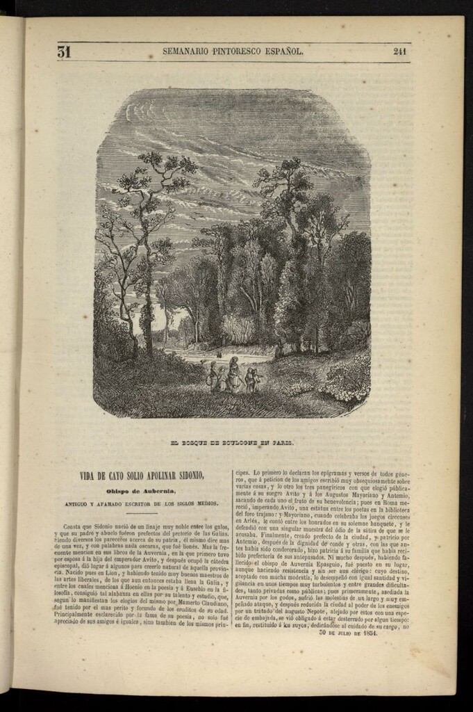 Miniatura de Semanario Pintoresco Español del 30 de julio de 1854, nº 31