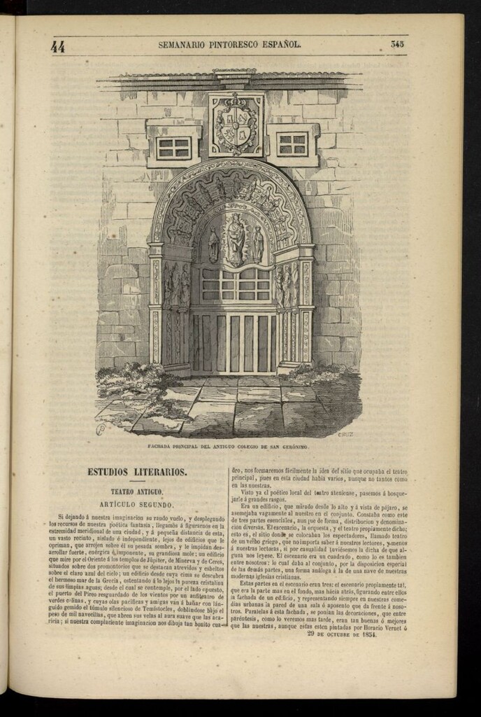 Miniatura de Semanario Pintoresco Español del 29 de octubre de 1854, nº 44
