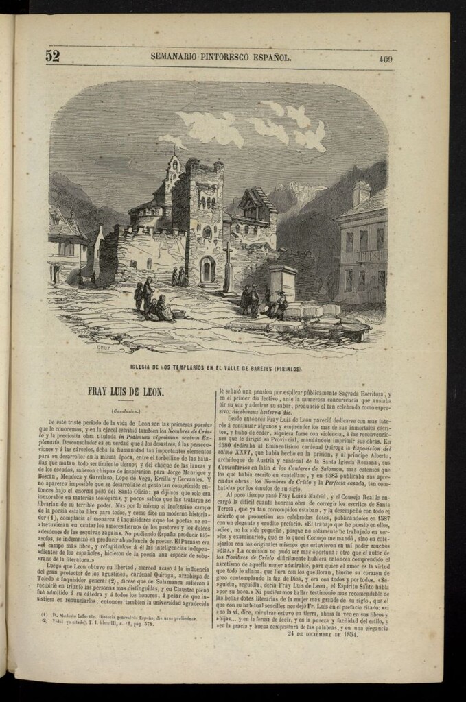 Miniatura de Semanario Pintoresco Español del 24 de diciembre de 1854, nº 52