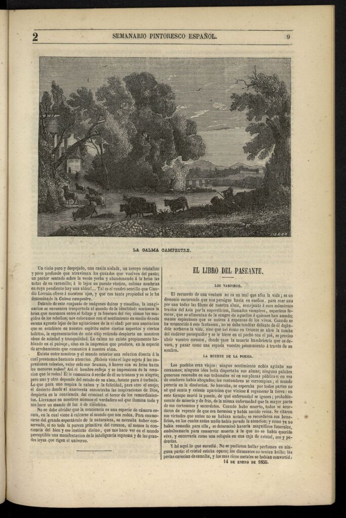Miniatura de Semanario Pintoresco Español del 14 de enero de 1855, nº 2
