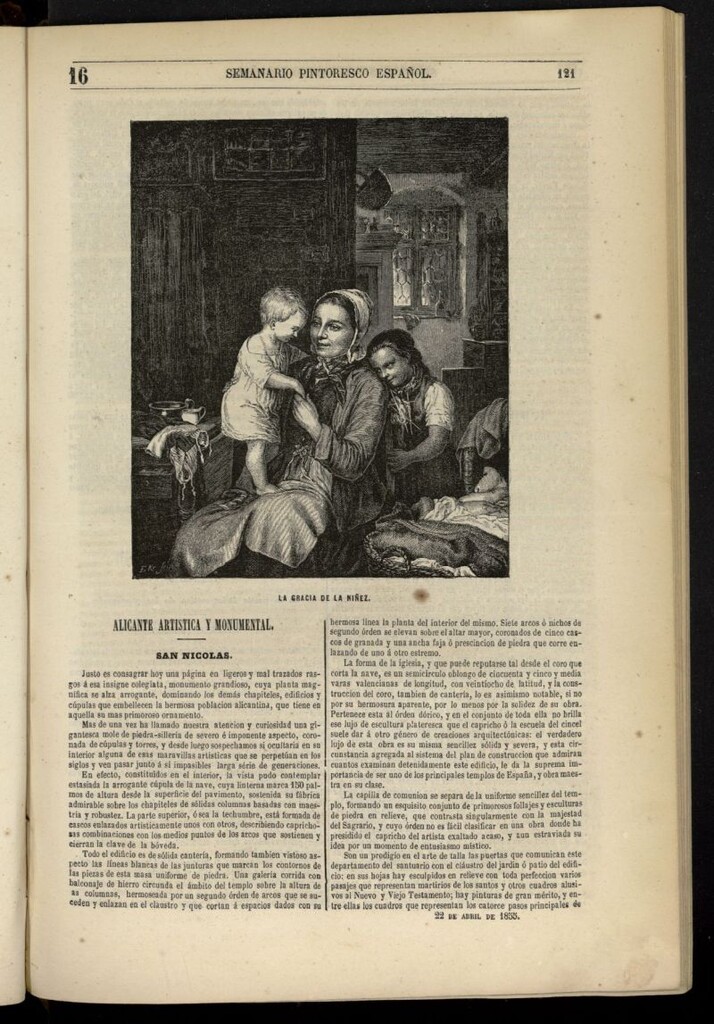 Miniatura de Semanario Pintoresco Español del 22 de abril de 1855, nº 16