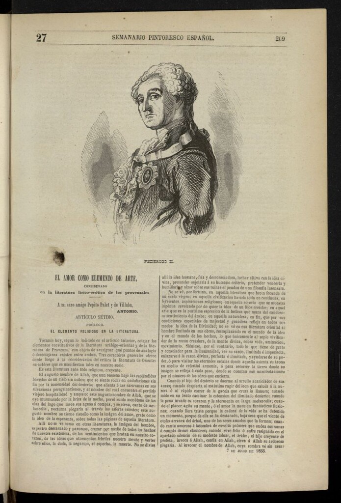 Miniatura de Semanario Pintoresco Español del 7 de julio de 1855, nº 27