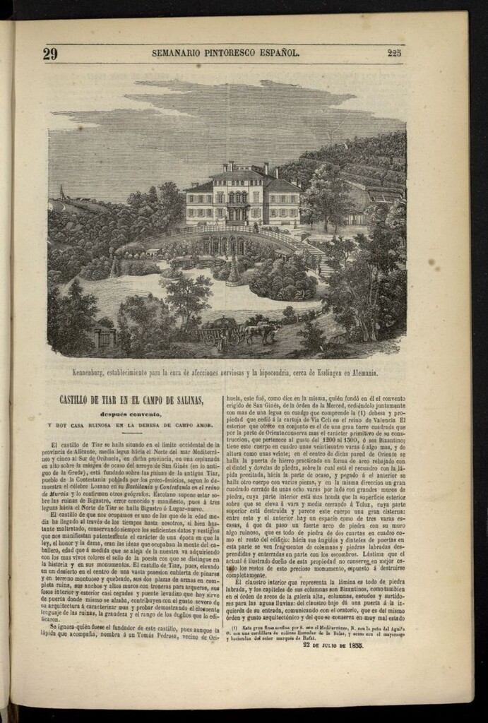 Miniatura de Semanario Pintoresco Español del 22 de julio de 1855, nº 29