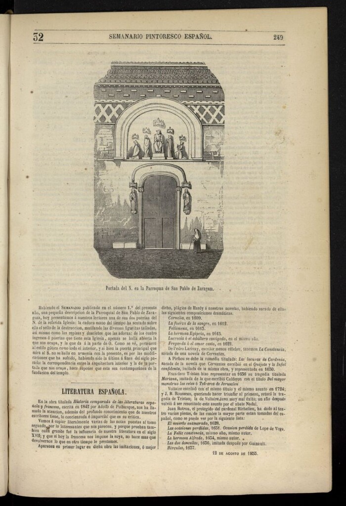 Miniatura de Semanario Pintoresco Español del 12 de agosto de 1855, nº 32