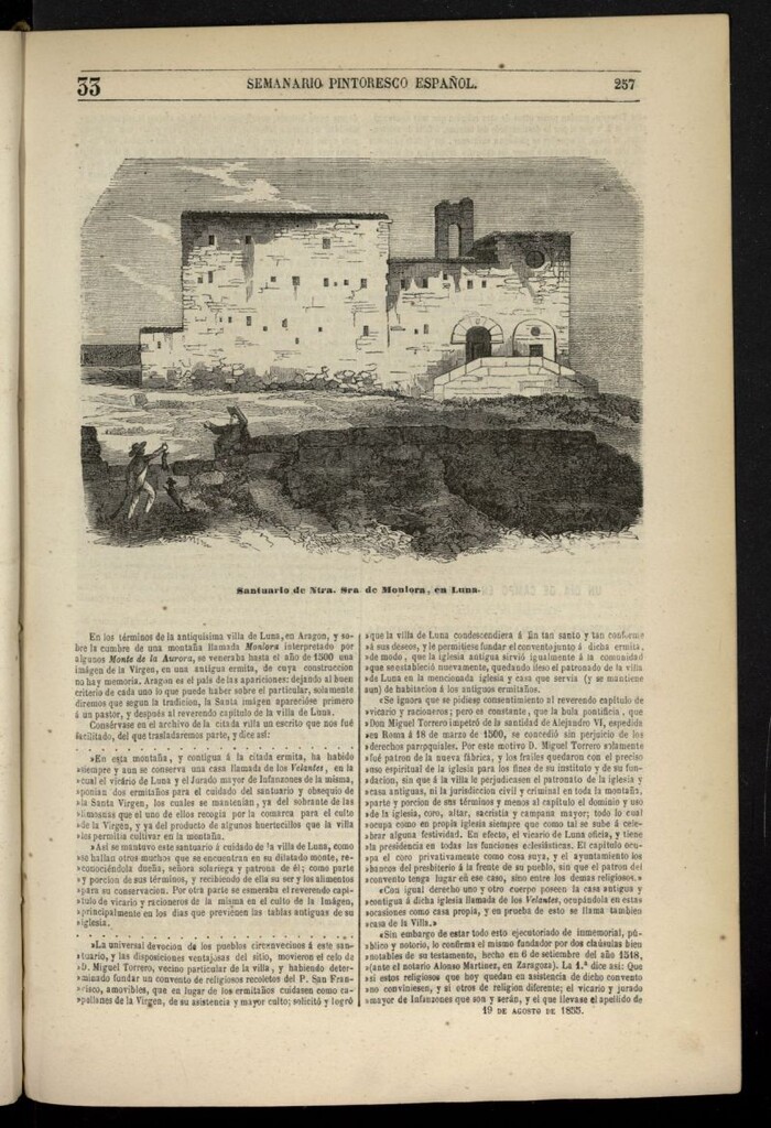 Miniatura de Semanario Pintoresco Español del 19 de agosto de 1855, nº 33