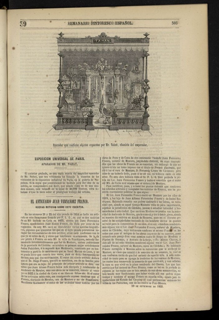 Miniatura de Semanario Pintoresco Español del 30 de septiembre de 1855, nº 39