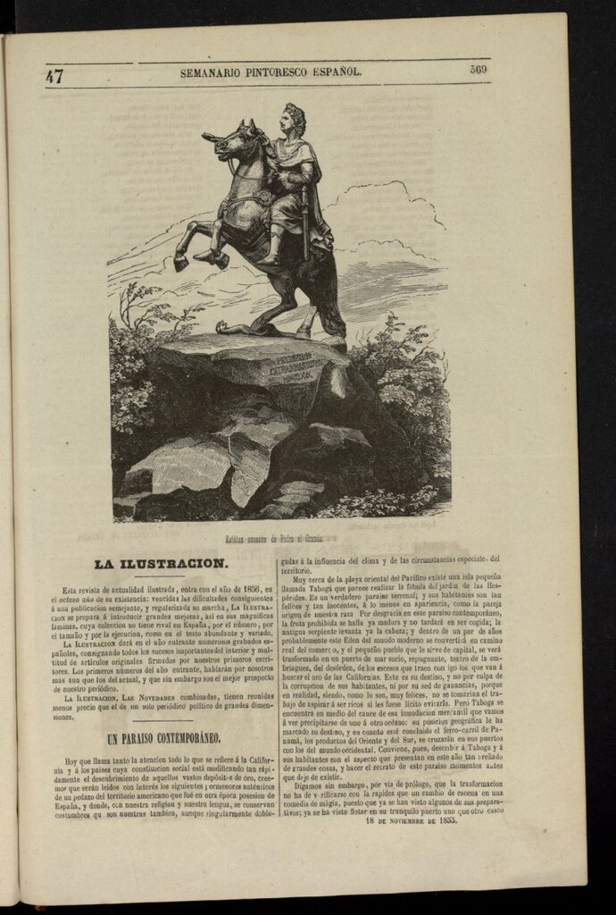 Miniatura de Semanario Pintoresco Español del 18 de noviembre de 1855, nº 47
