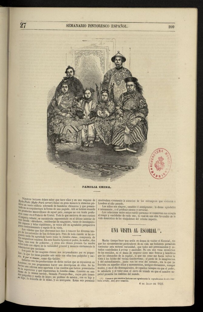 Miniatura de Semanario Pintoresco Español del 4 de julio de 1852, nº 27