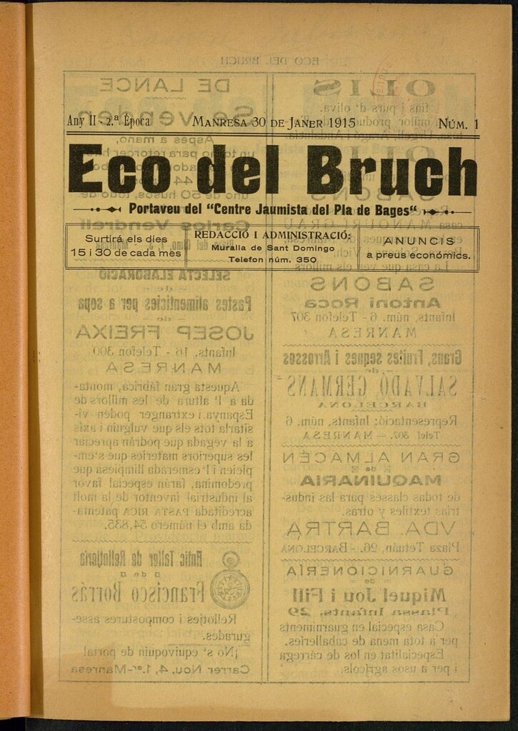 Miniatura de Eco del Bruch : portaveu del Centre Jaumista del Pla de Bages