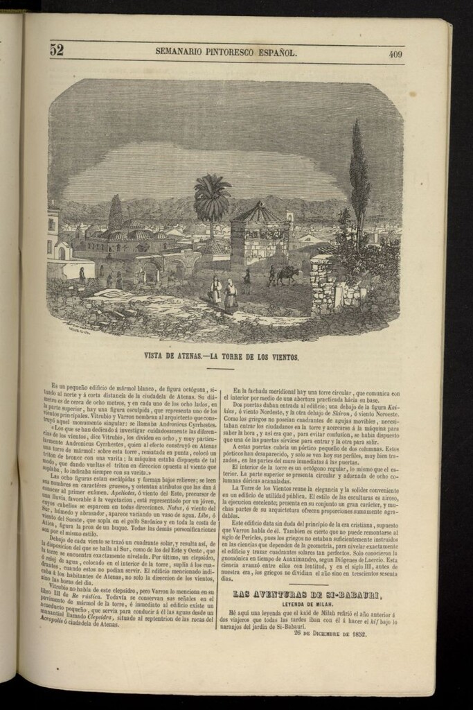 Miniatura de Semanario Pintoresco Español del 26 de diciembre de 1852, nº 52