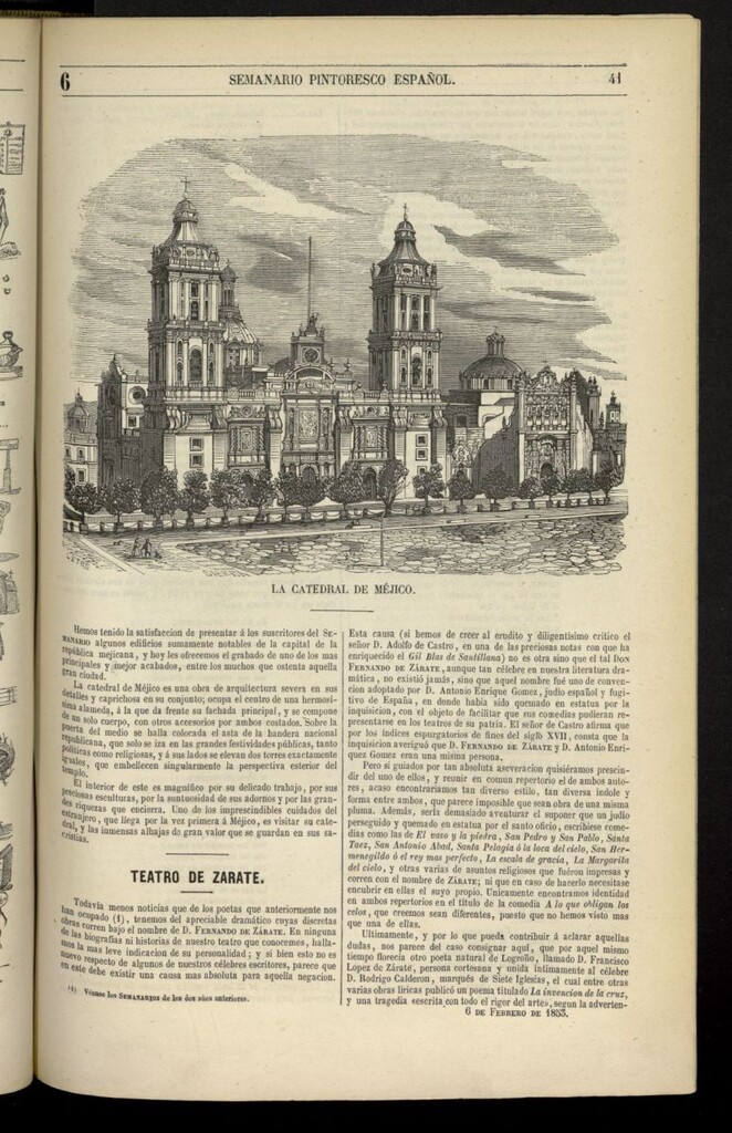 Miniatura de Semanario Pintoresco Español del 6 de febrero de 1853, nº 6
