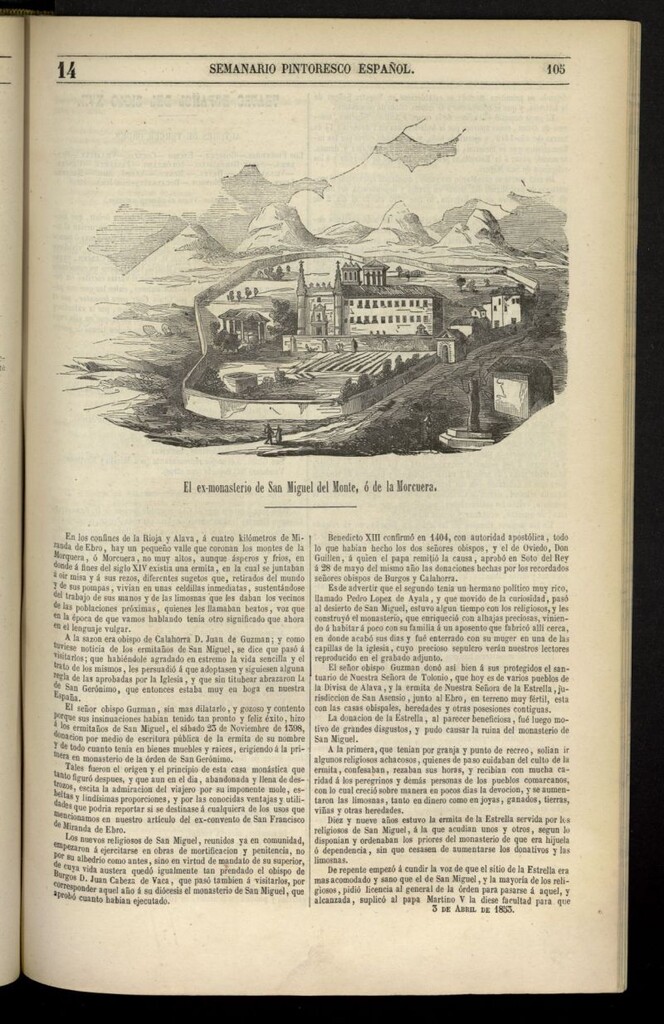 Miniatura de Semanario Pintoresco Español del 3 de abril de 1853, nº 14