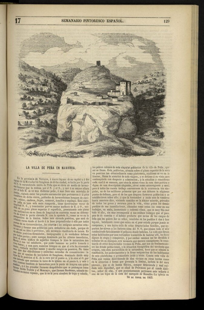Miniatura de Semanario Pintoresco Español del 24 de abril de 1853, nº 17