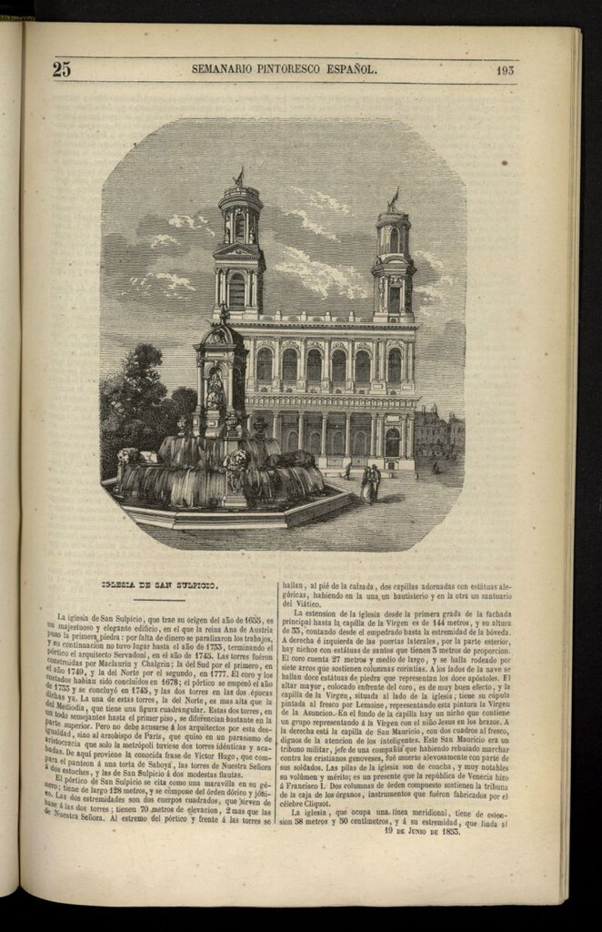 Miniatura de Semanario Pintoresco Español del 19 de junio de 1853, nº 25