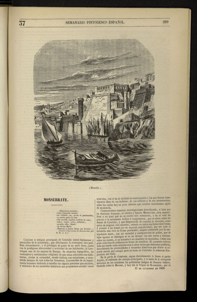 Miniatura de Semanario Pintoresco Español del 11 de septiembre de 1853, nº 37