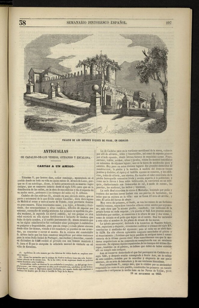 Miniatura de Semanario Pintoresco Español del 18 de septiembre de 1853, nº 38