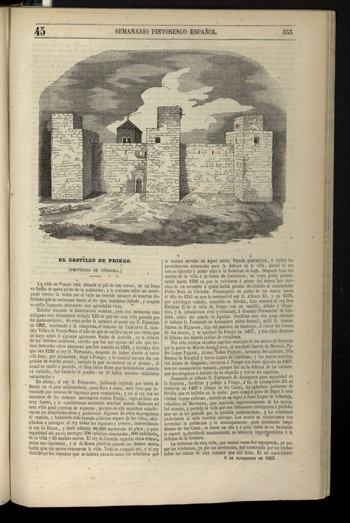 Miniatura de Semanario Pintoresco Español del 6 de noviembre de 1853, nº 45