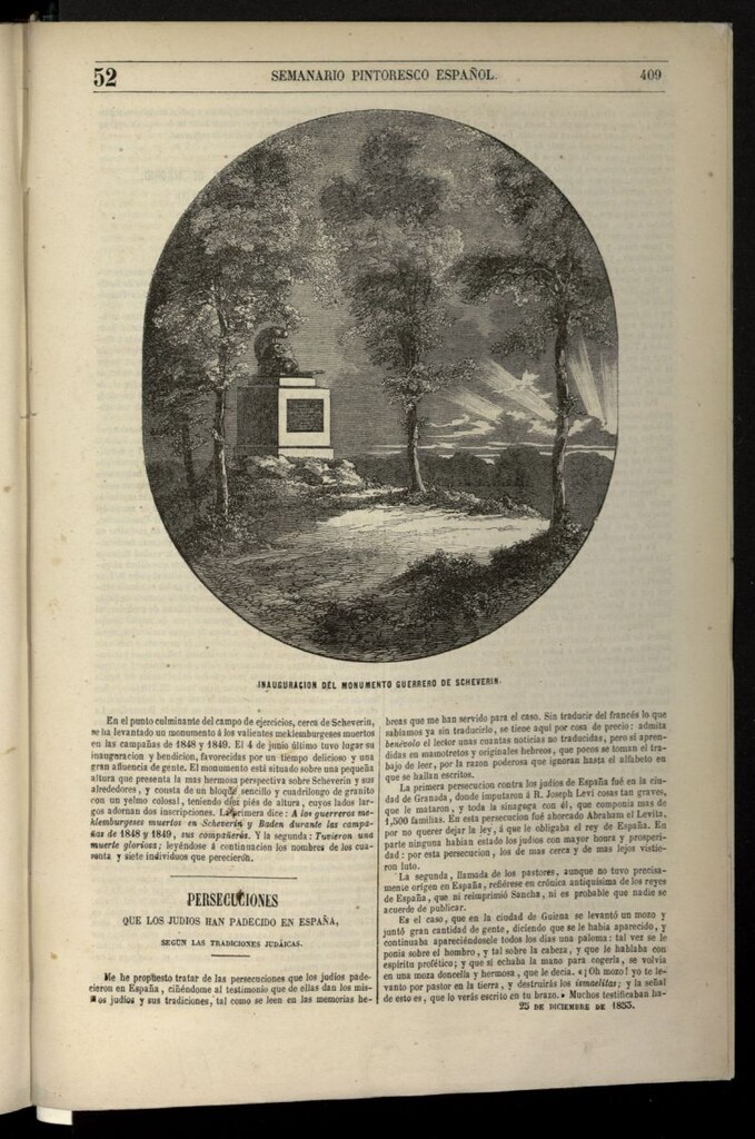 Miniatura de Semanario Pintoresco Español del 25 de diciembre de 1853, nº 52