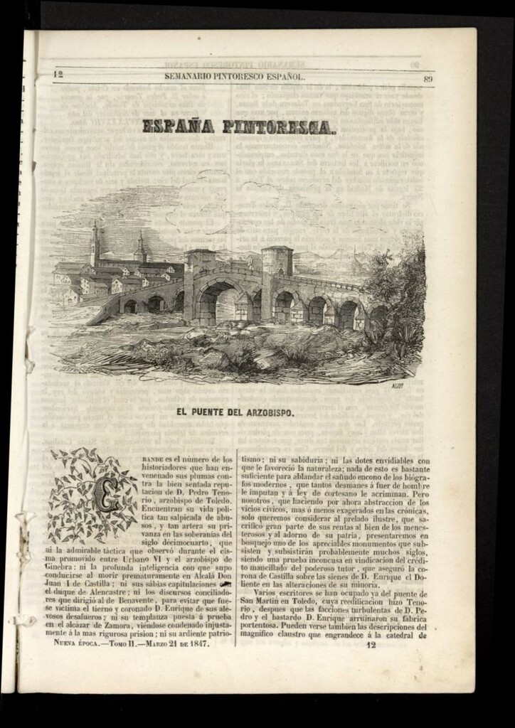 Miniatura de Semanario Pintoresco Español del 21 de marzo de 1847, nº 12