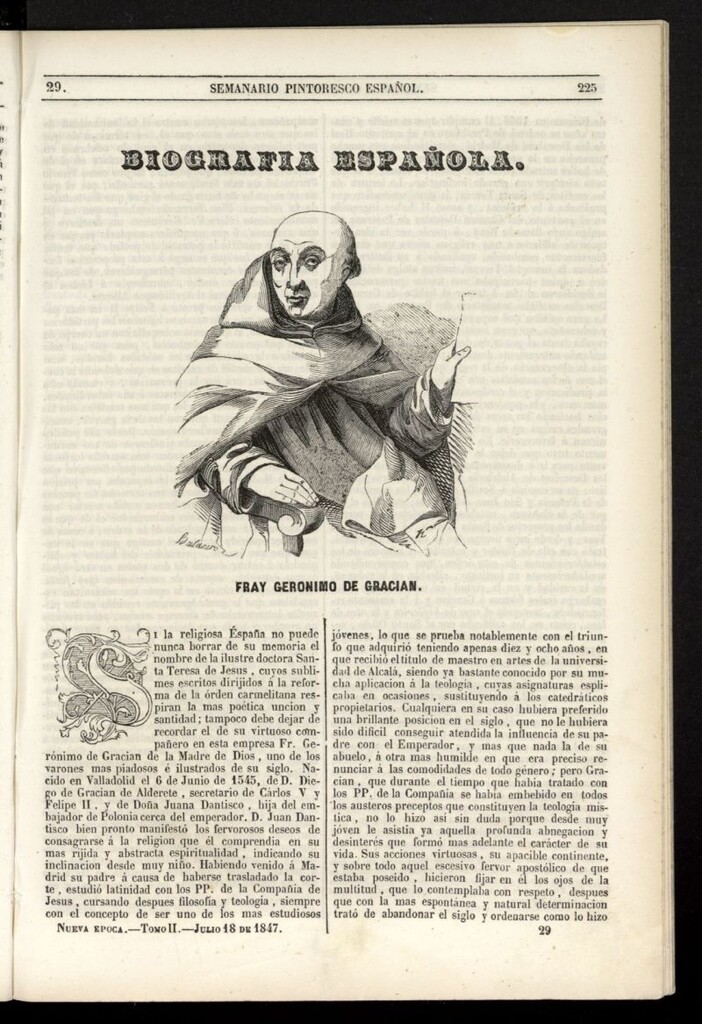 Miniatura de Semanario Pintoresco Español del 18 de julio de 1847, nº 29