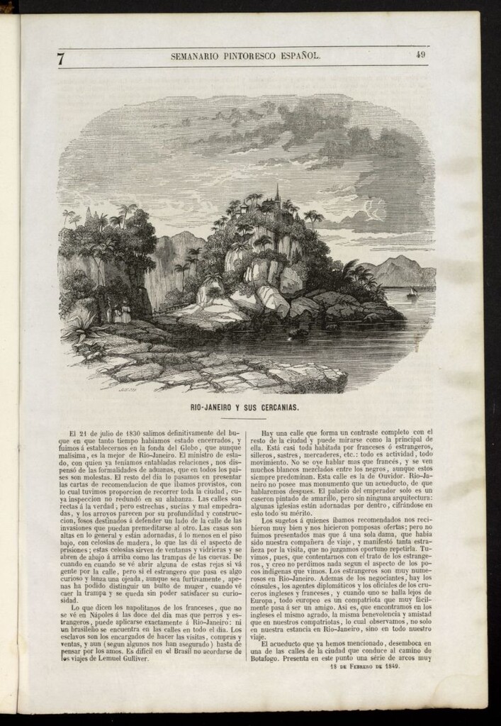 Miniatura de Semanario Pintoresco Español del 18 de febrero de 1849, nº 7