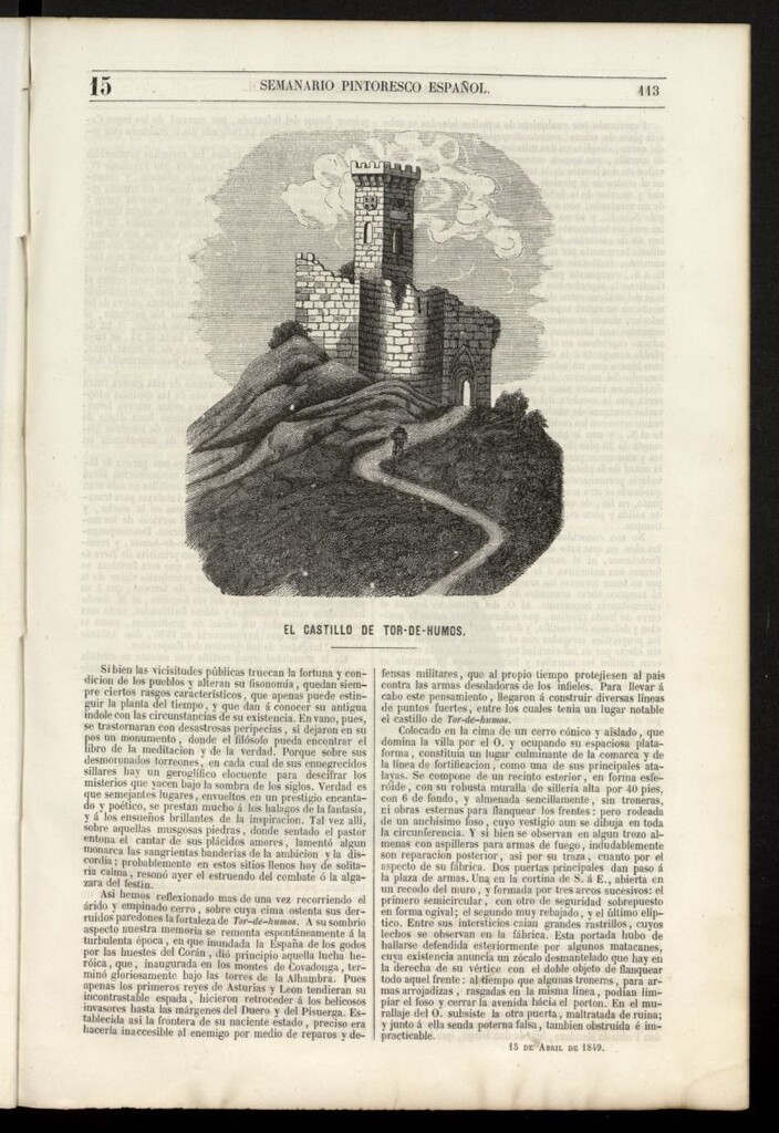 Miniatura de Semanario Pintoresco Español del 15 de abril de 1849, nº 15