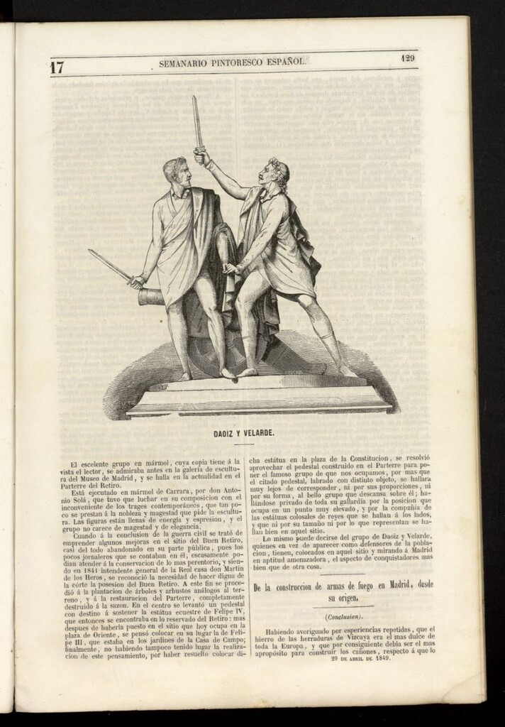 Miniatura de Semanario Pintoresco Español del 29 de abril de 1849, nº 17